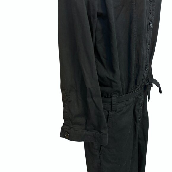 BA&SH Paros Black Tencel 3/4 Sleeve Jumpsuit Women's size 2 - Picture 7 of 9